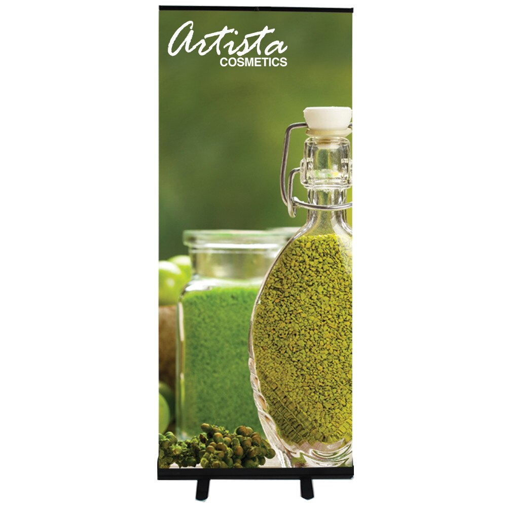 33.5 in. Econoroll Retractable Banner Stand Black — Graphic Package